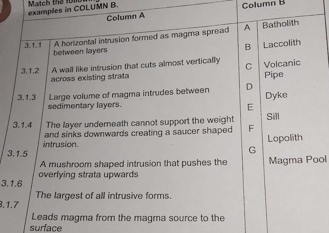 Match the examples in COLUMN B. | Column A | StudyX