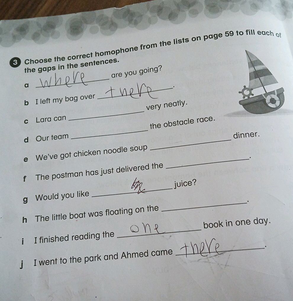3 Choose the correct homophone from the | StudyX