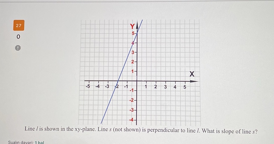 Line L Labeled Math Line *l* is shown in the xy-plane. Line *s* | StudyX