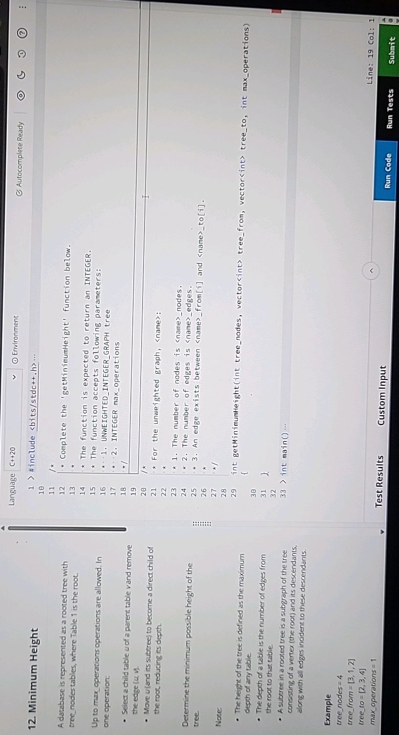 Complete the 'getMinimumHeight' function | StudyX