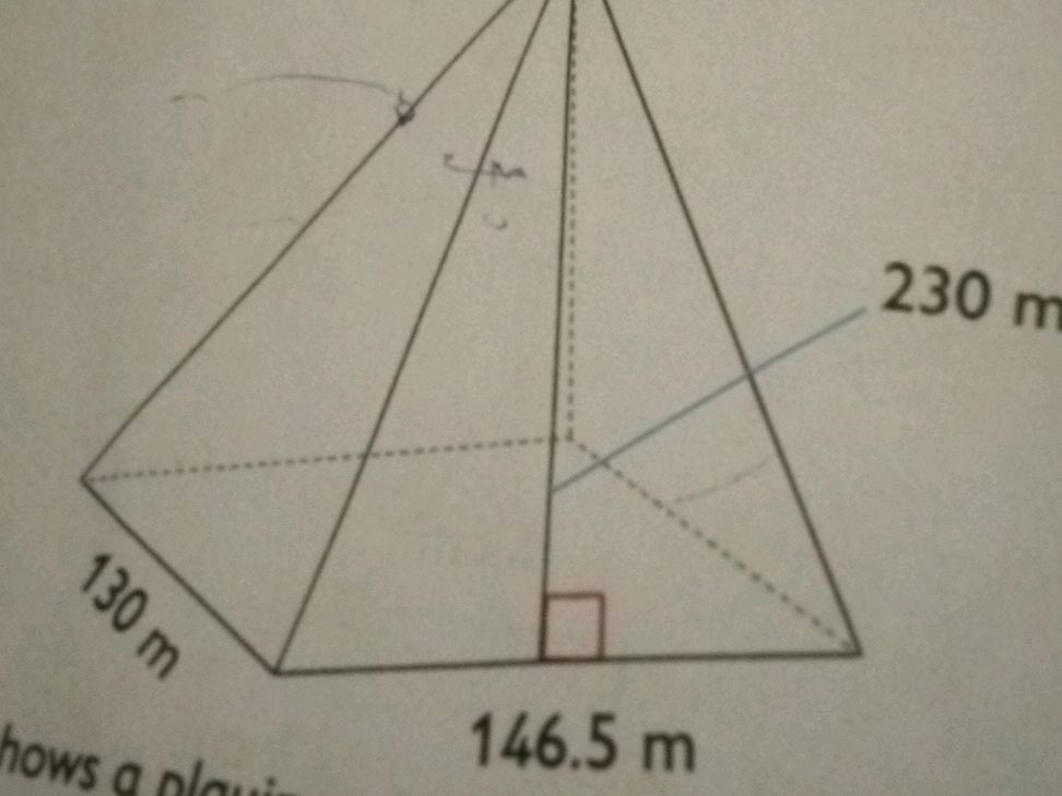 Pyramid Dimensions Math The image shows a pyramid with the following | StudyX