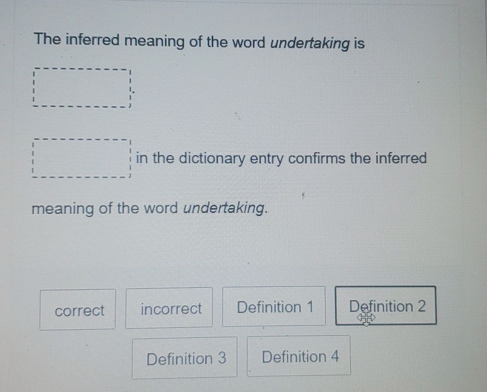 The inferred meaning of the word undertaking | StudyX