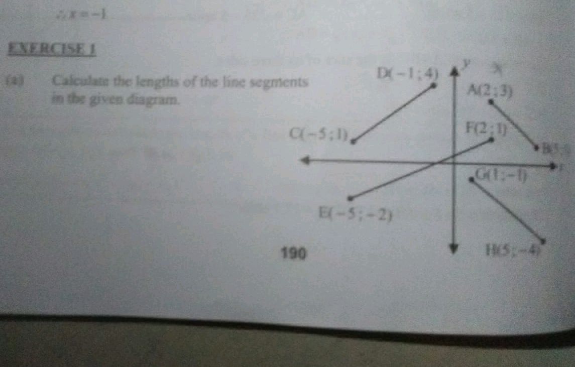 Calculate the lengths of the line segments