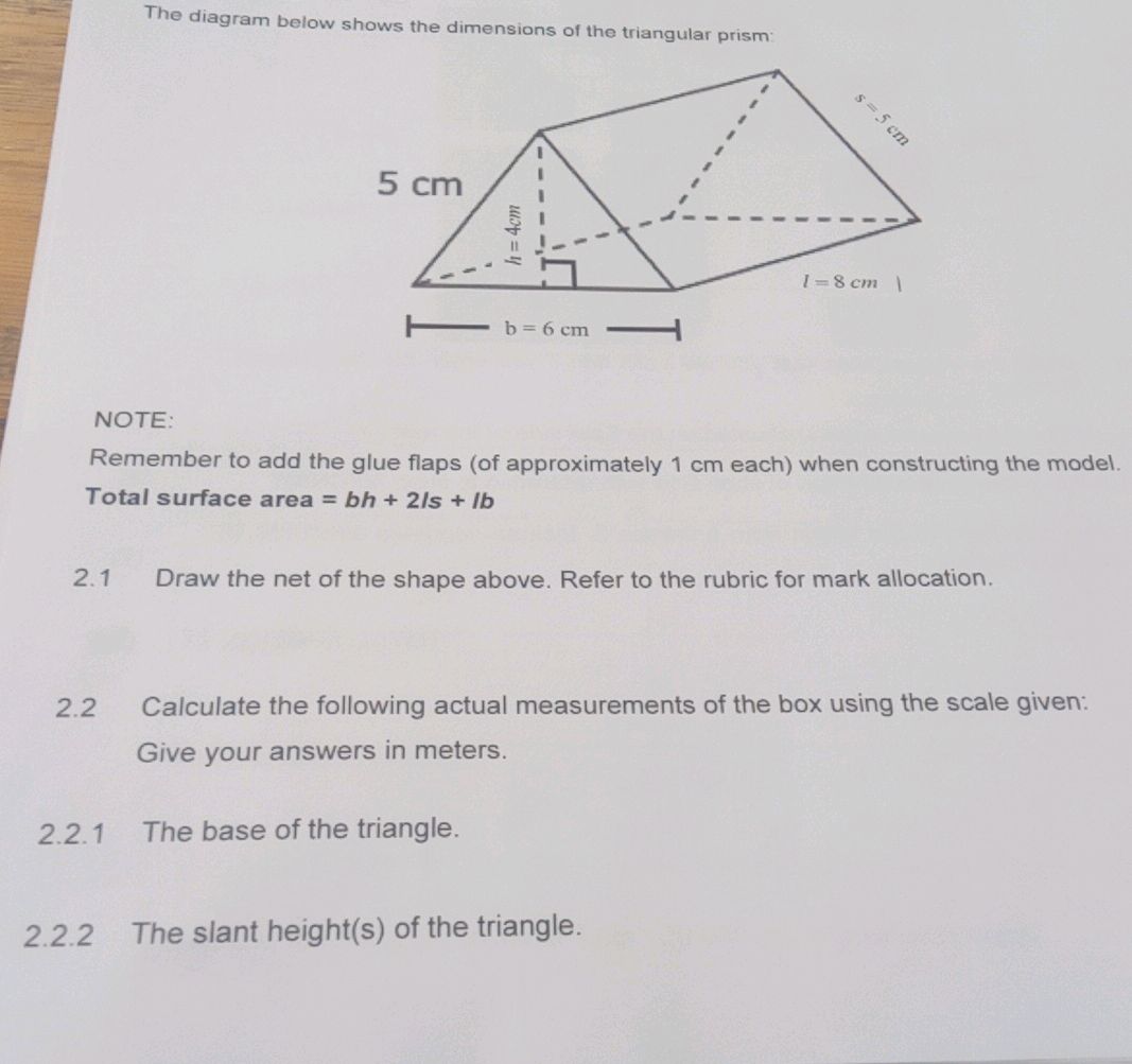 Triangular Dimensions The diagram below shows the dimensions of | StudyX