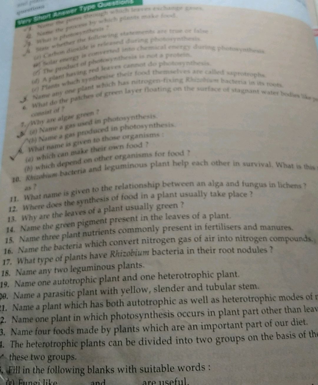 3. What is photosynthesis? 4. State whether | StudyX