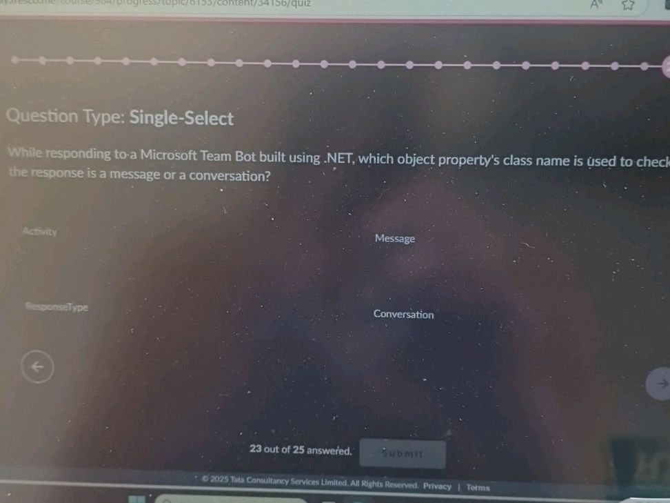 While responding to a Microsoft Team Bot | StudyX