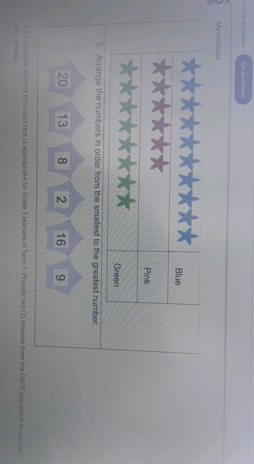5. Arrange the numbers in order from the | StudyX