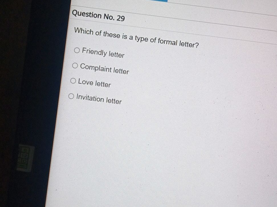 Question No. 29 Which of these is a type of | StudyX