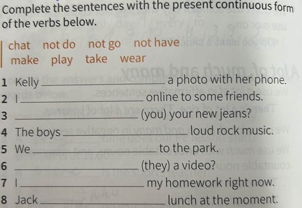 Complete the sentences with the present | StudyX