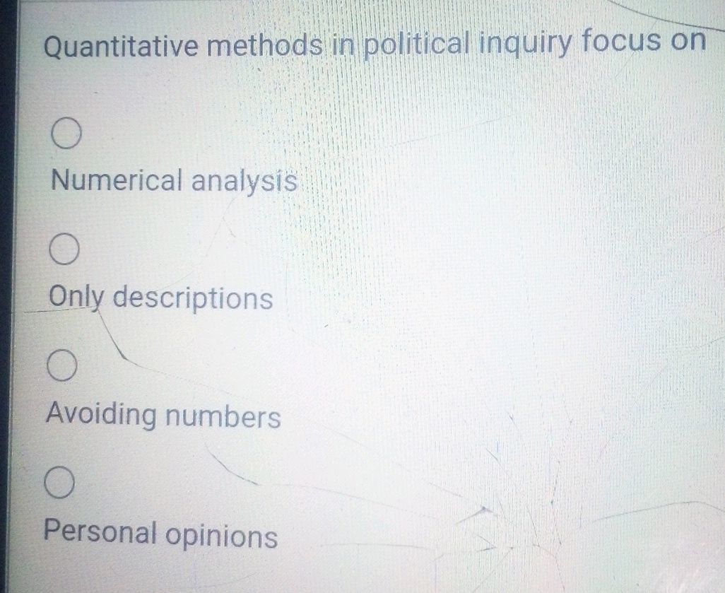 Quantitative methods in political inquiry | StudyX