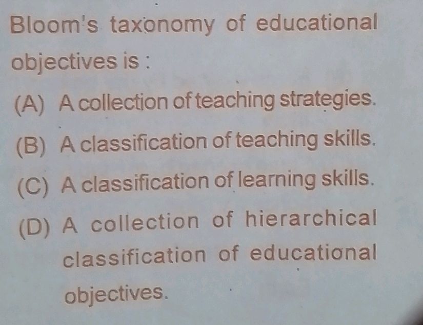 Bloom's taxonomy of educational objectives | StudyX