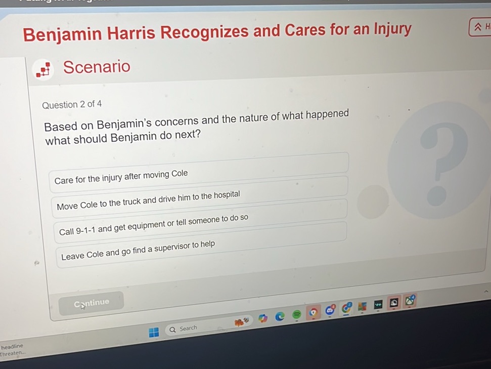 Benjamin Hiking Math Question Question 2 of 4 Based on Benjamin's concerns