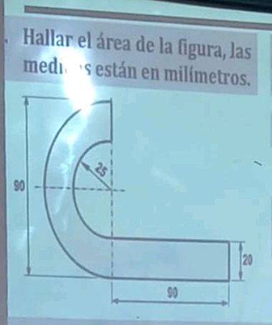 Hallar el área de la figura, las medidas | StudyX