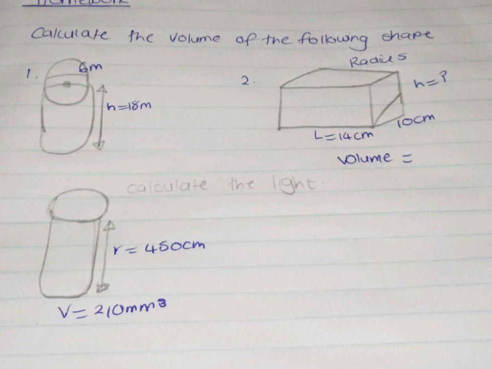Calculate the volume of the following shape | StudyX