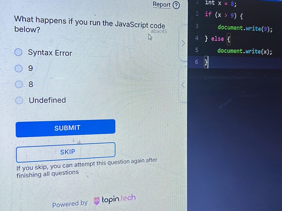 What happens if you run the JavaScript code | StudyX