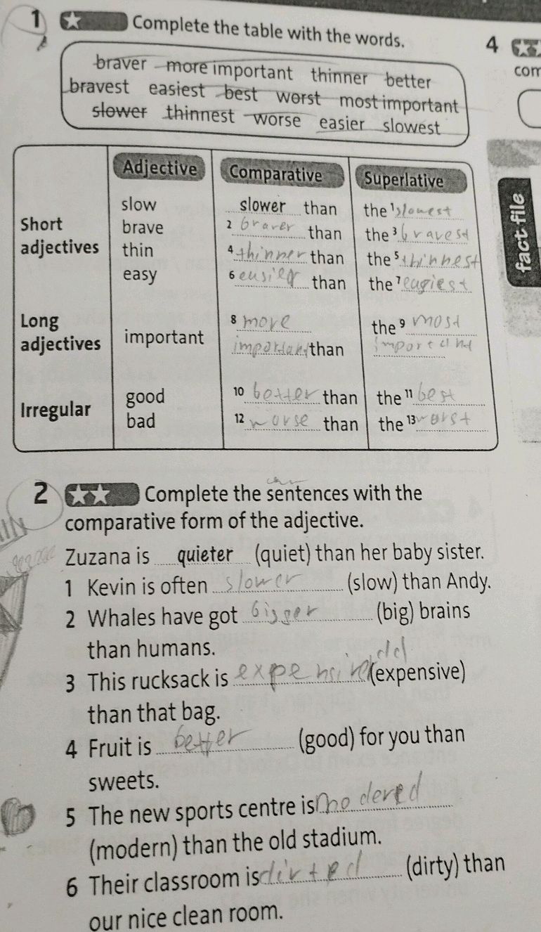 1. Complete the table with the words. | | StudyX