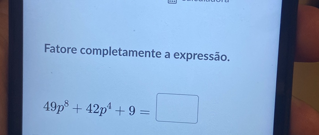 Fatore completamente a expressão. $49p^8