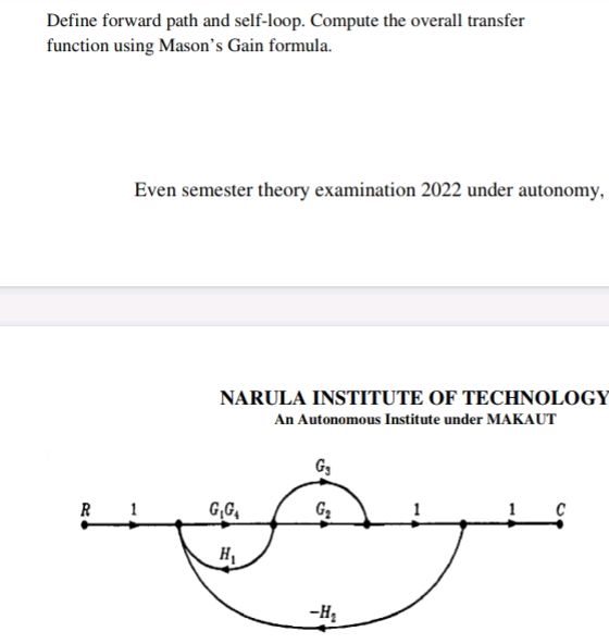 Define forward path and self-loop. Compute | StudyX
