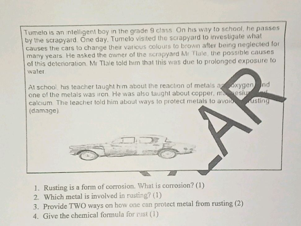 1. Rusting is a form of corrosion. What is | StudyX