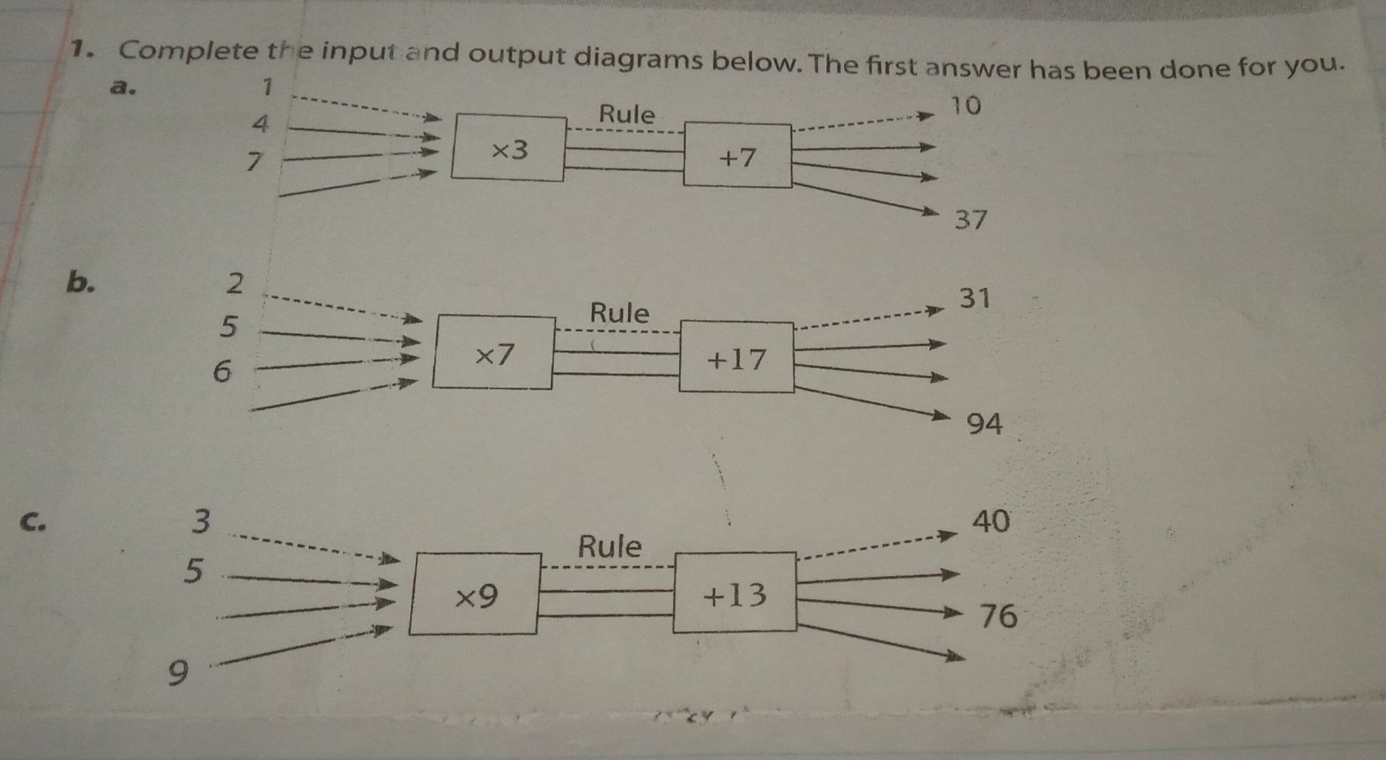 1. Complete the input and output diagrams | StudyX