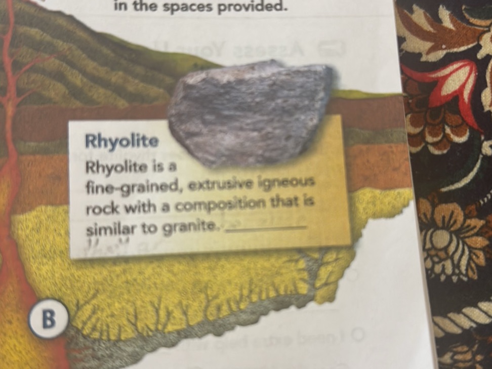 Rhyolite Rhyolite is a fine-grained, | StudyX