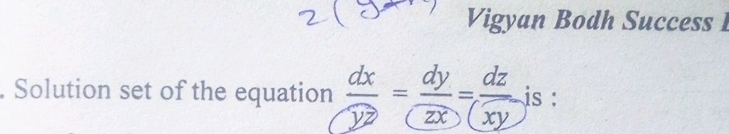 Zx Equation Solution set of the equation $ {dx}{yz} = | StudyX