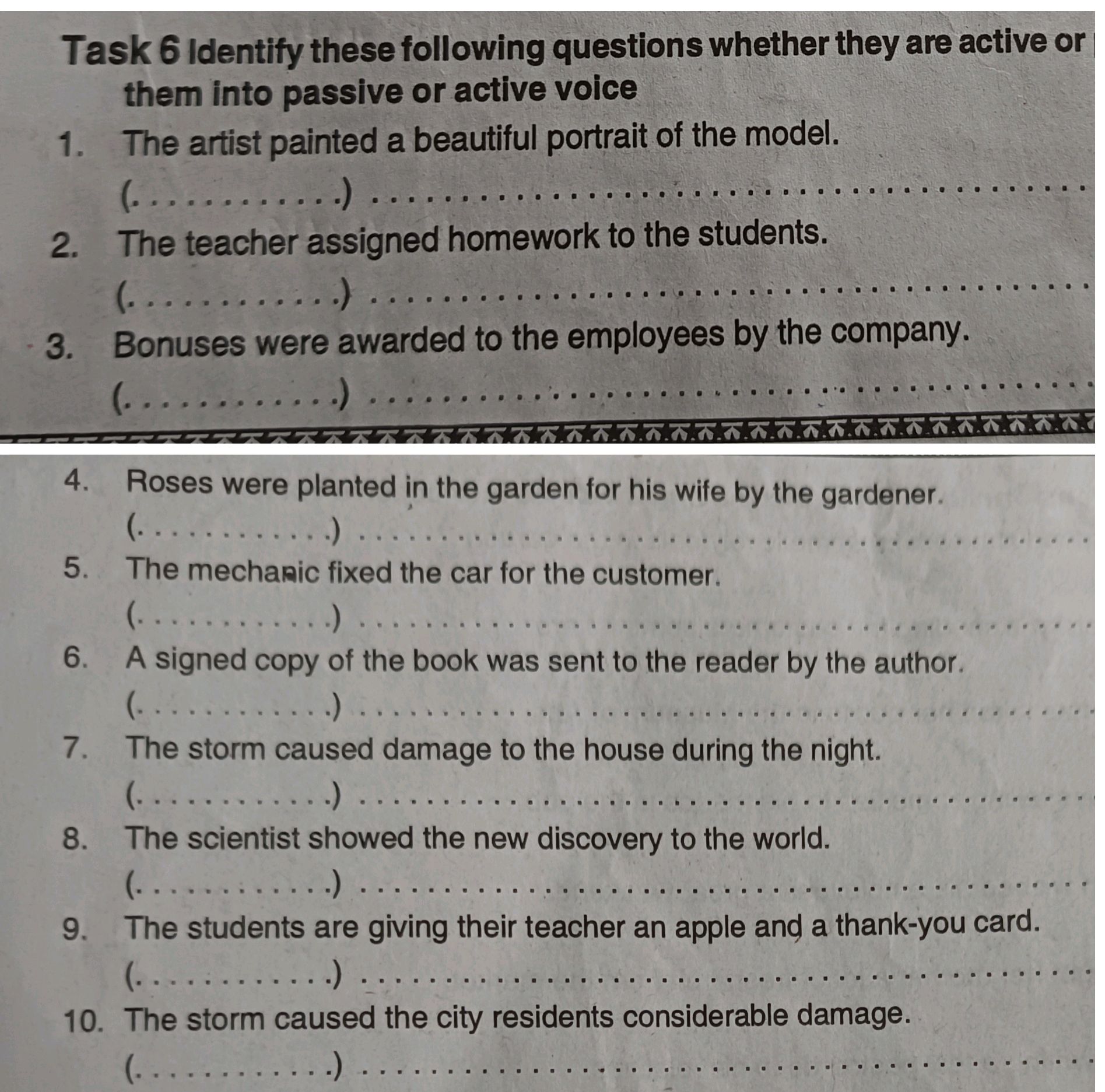 Active Question Task 6 Identify these following questions | StudyX