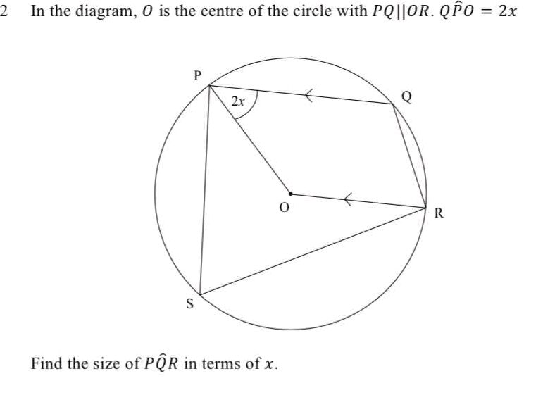 In the diagram, O is the centre of the | StudyX