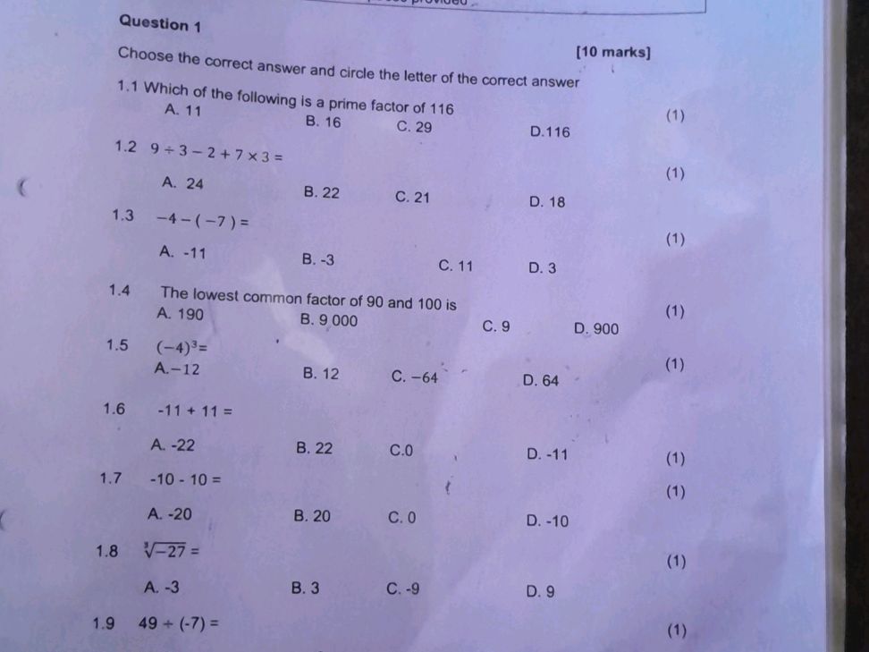 Question 1 Choose the correct answer and | StudyX