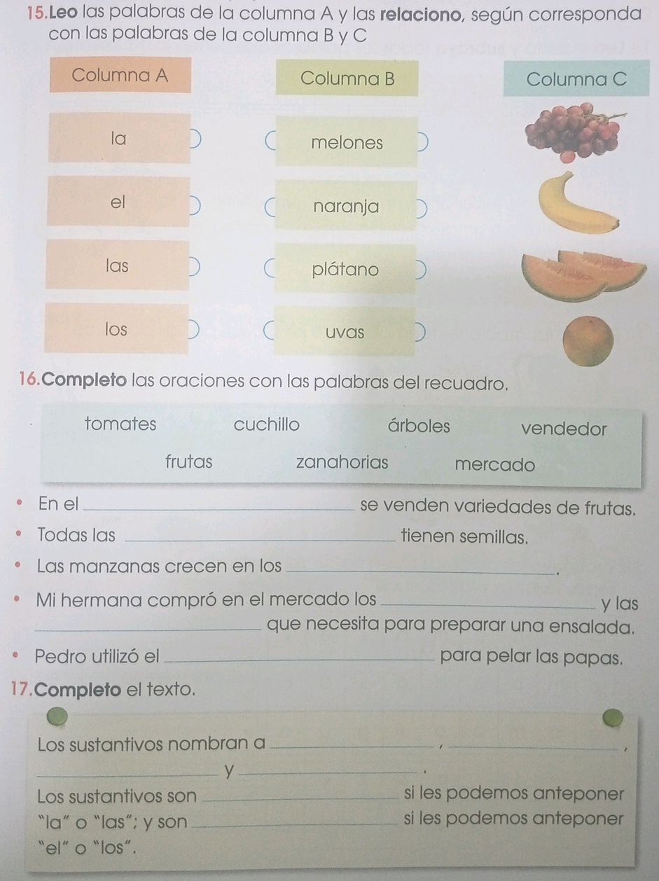 15. Leo las palabras de la columna A y las | StudyX