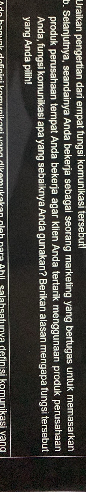 Uraikan pengertian dari empat fungsi | StudyX