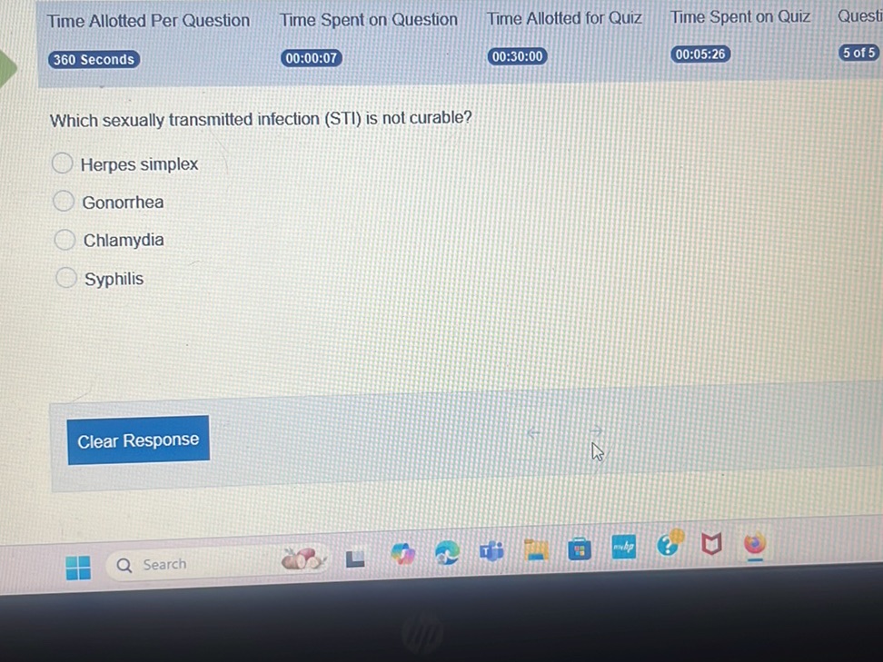 Which sexually transmitted infection (STI) | StudyX