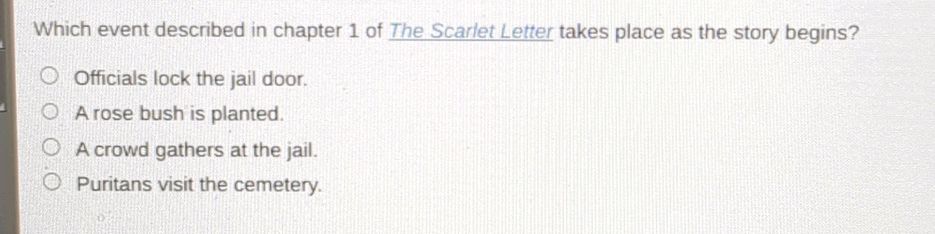 Which event described in chapter 1 of The
