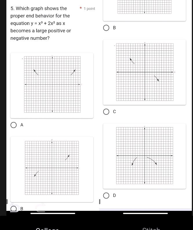 5. Which graph shows the proper end behavior | StudyX