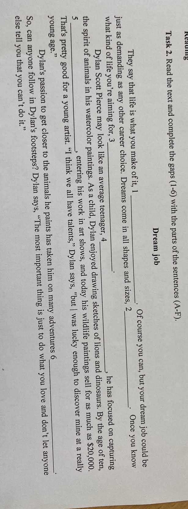 Task 2. Read the text and complete the gaps | StudyX