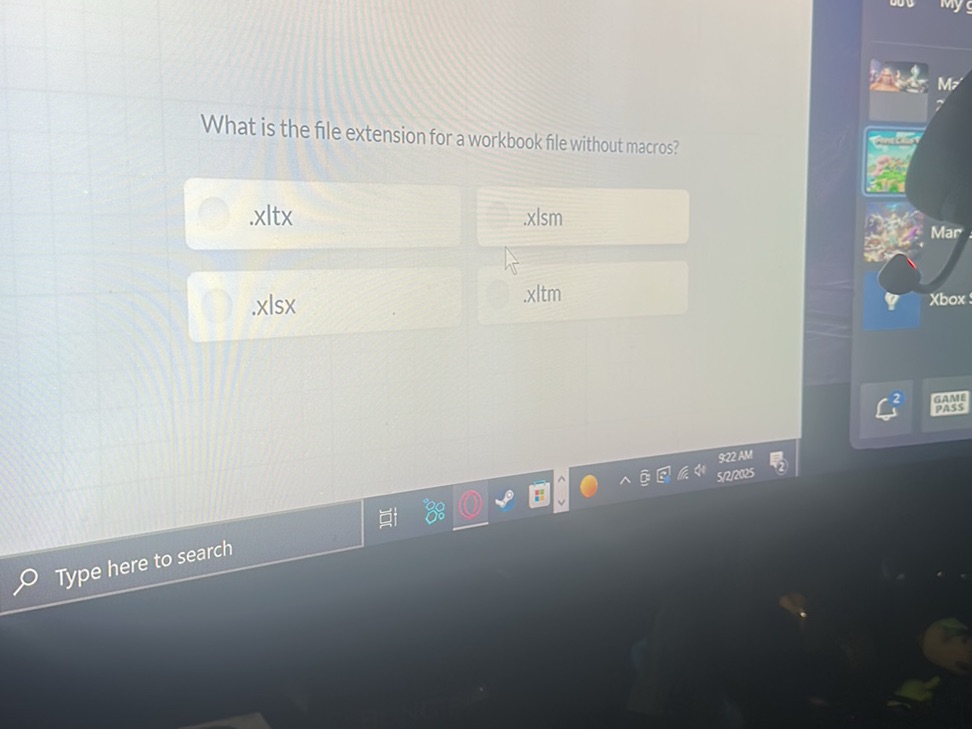 What is the file extension for a workbook | StudyX