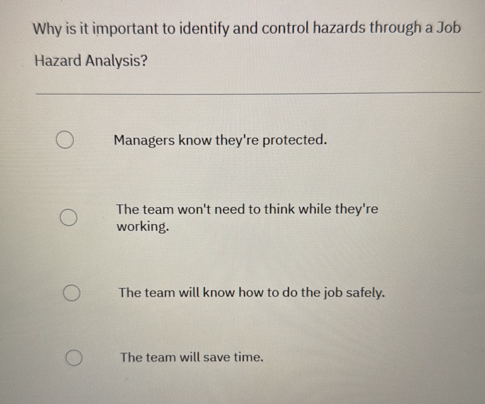 Job Risk Identify Why is it important to identify and control | StudyX