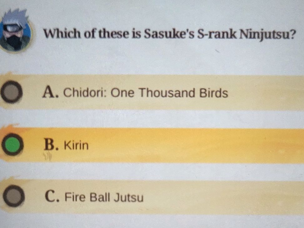 Which of these is Sasuke's S-rank Ninjutsu? | StudyX