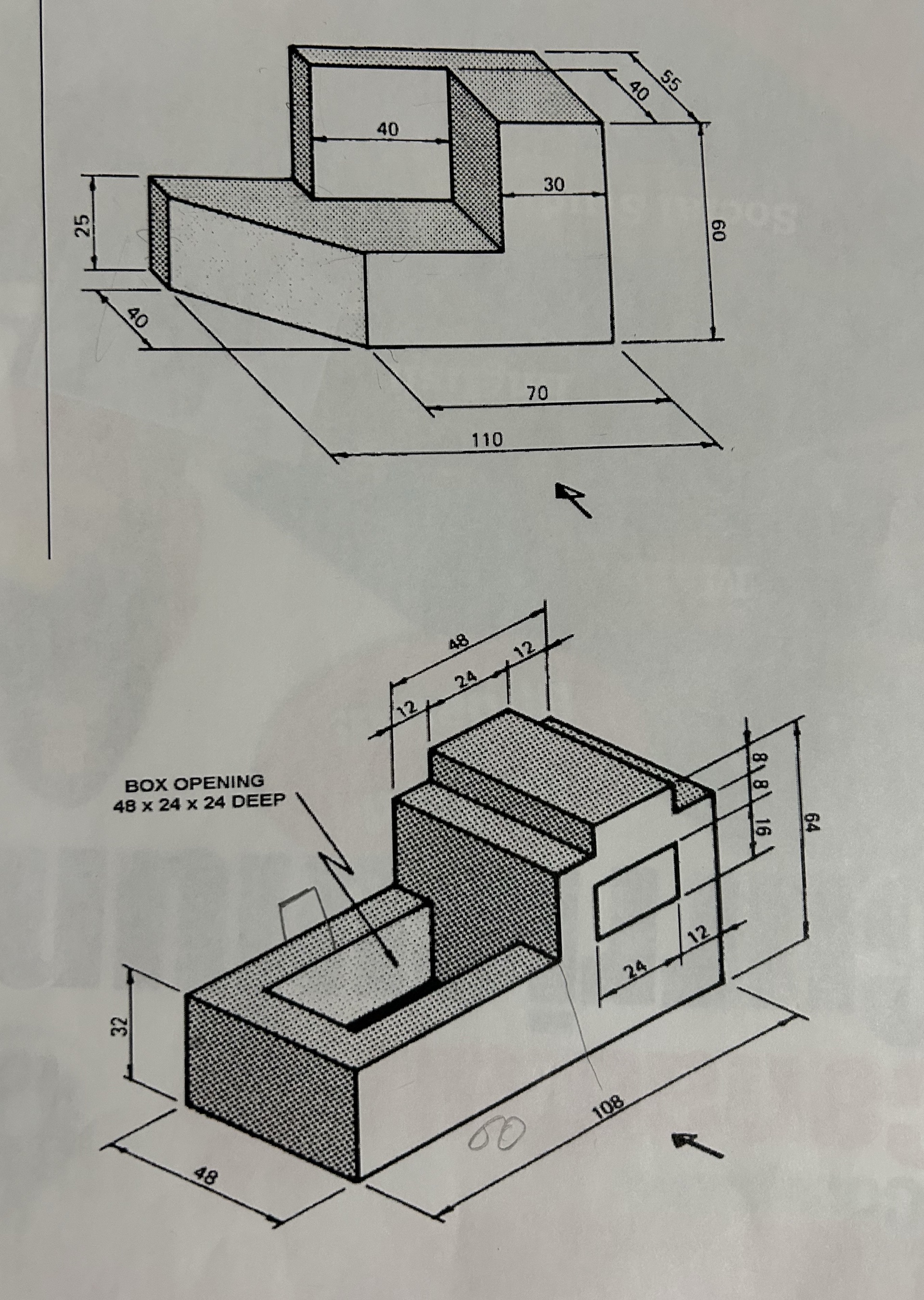The image contains a 3D drawing with | StudyX