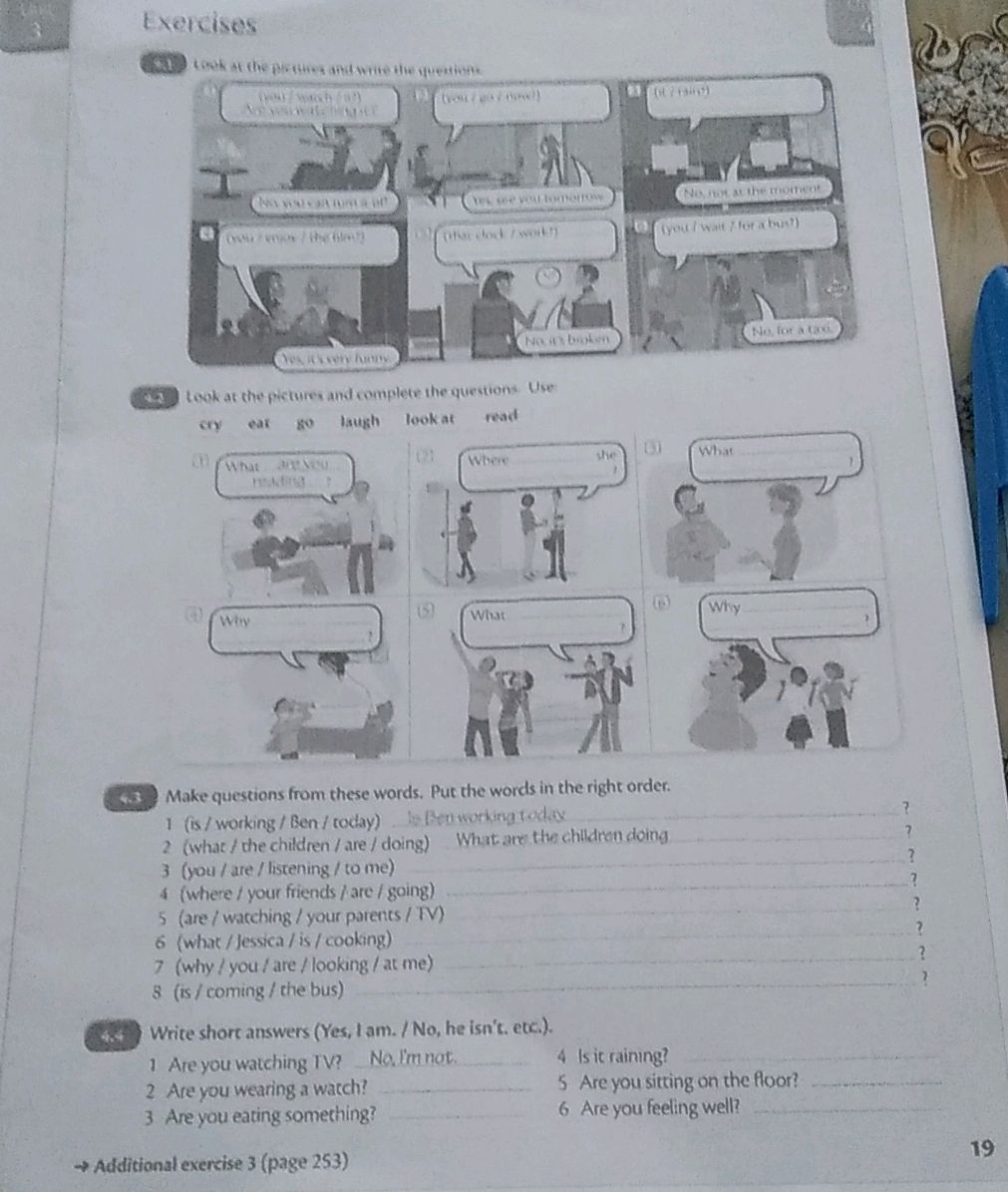 4.1 Look at the pictures and write the | StudyX