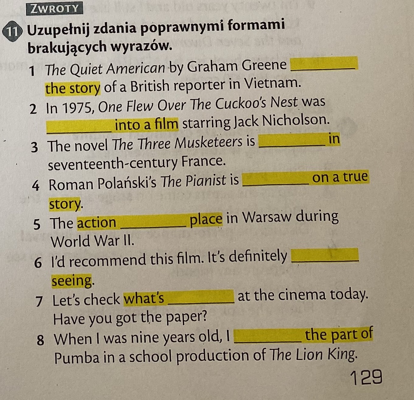 Uzupełnij Zdania Poprawnymi Formami Czasownika Be