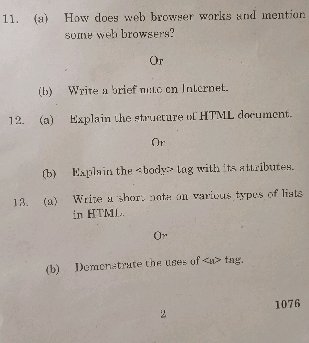 11. (a) How does web browser works and | StudyX