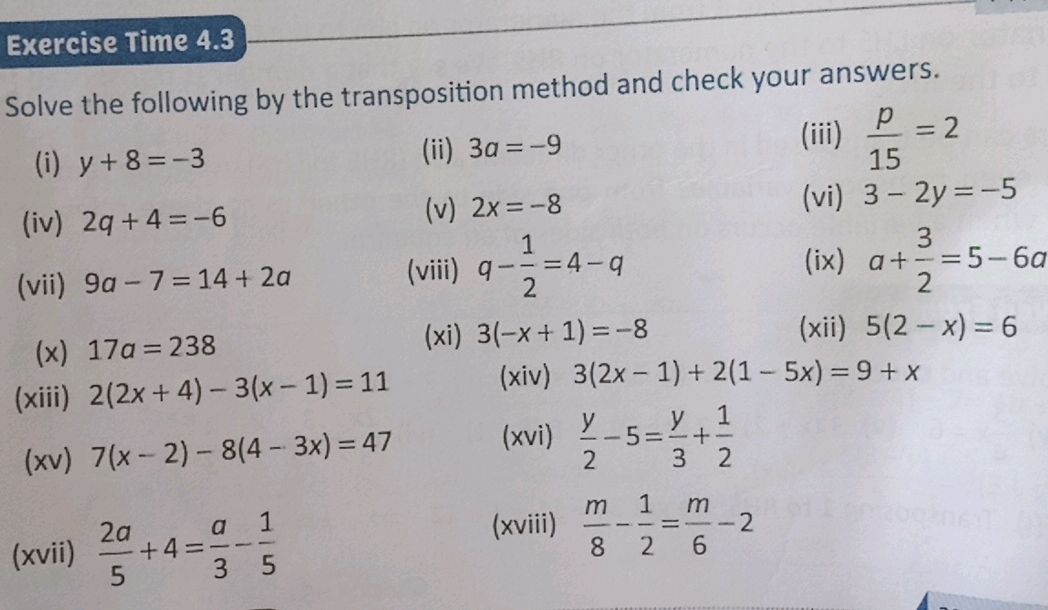 answered: 2 import Images High Quality Grahic Solve the following by the transposition | StudyX