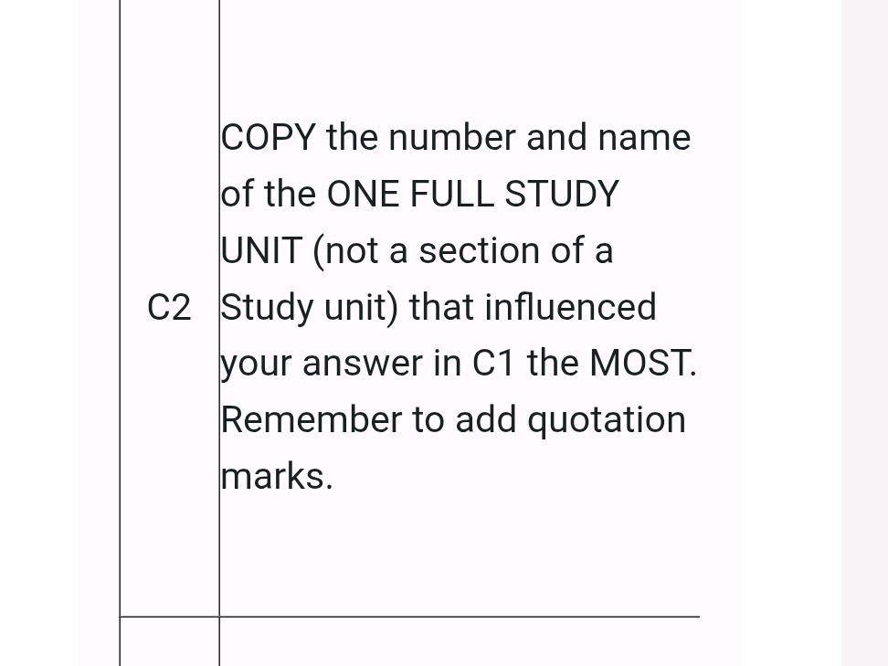 COPY the number and name of the ONE FULL | StudyX