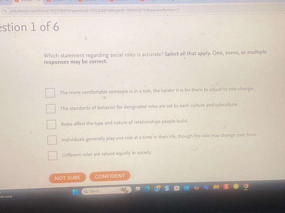 Which statement regarding social roles is | StudyX