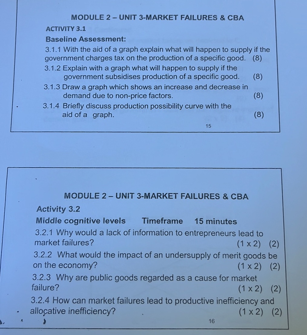 MODULE 2 - UNIT 3-MARKET FAILURES CBA | StudyX