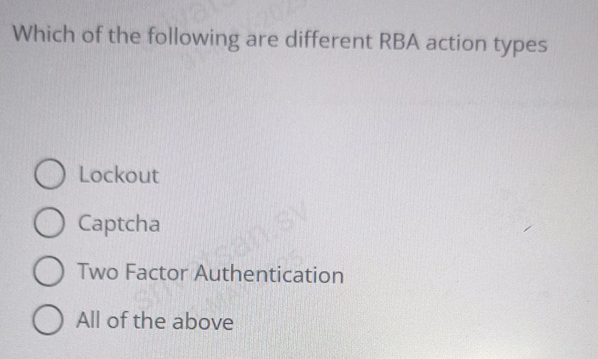 Which of the following are different RBA | StudyX
