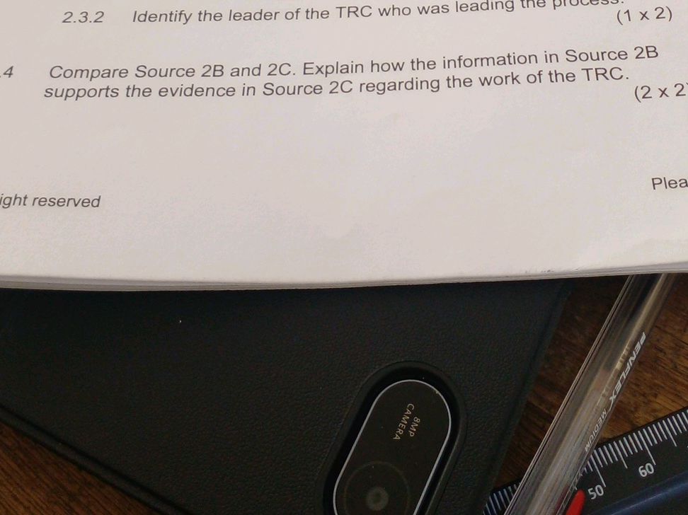 2.3.2 Identify the leader of the TRC who was | StudyX