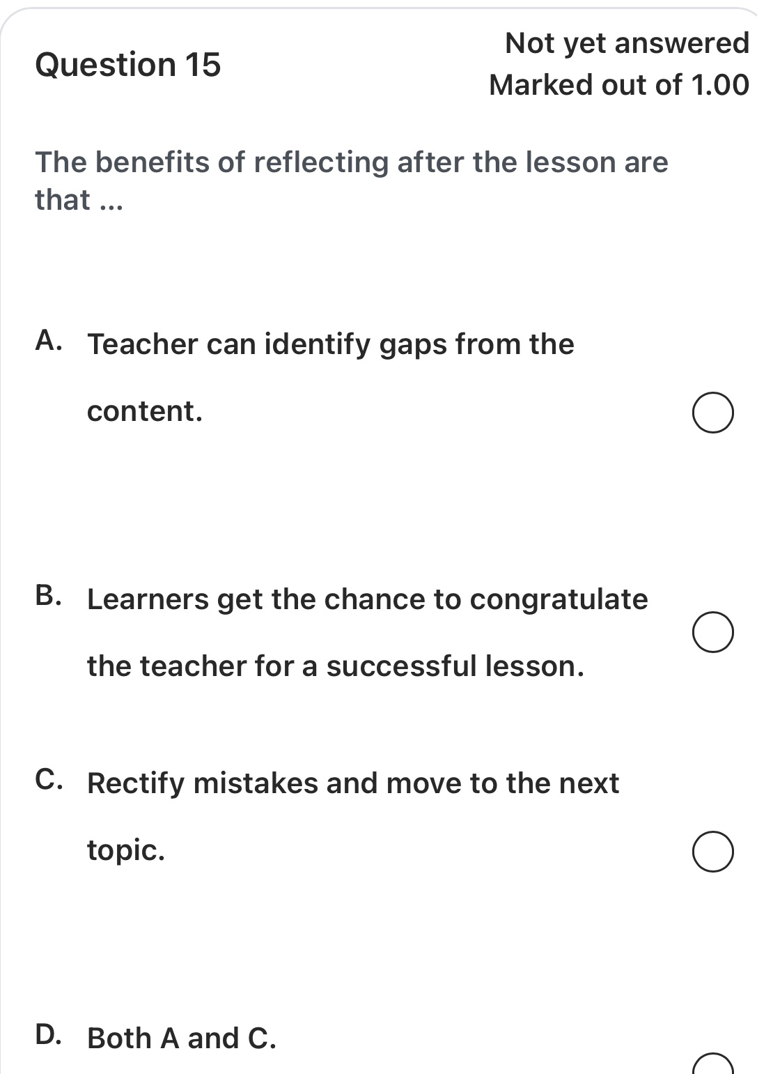 The benefits of reflecting after the lesson | StudyX
