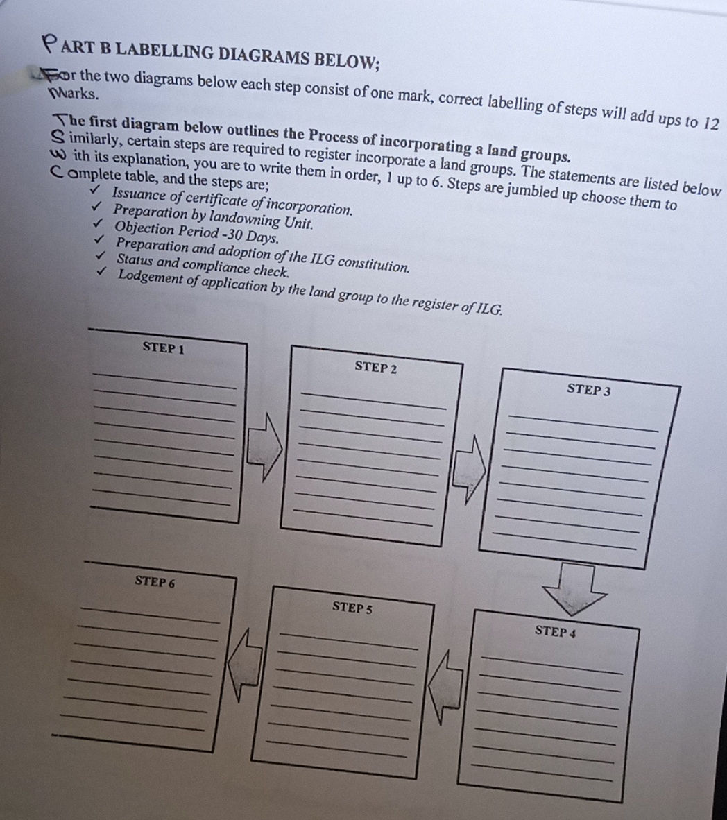 PART B LABELLING DIAGRAMS BELOW; For the two | StudyX